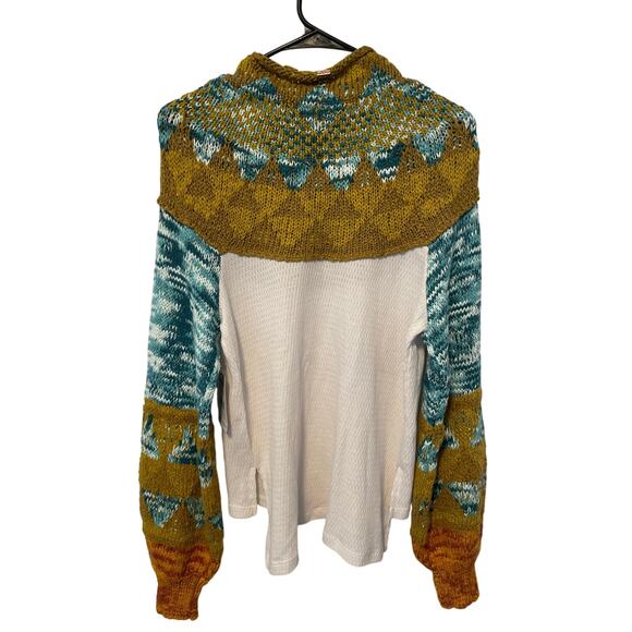 Free People "Swit the Small Stuff" Pullover in Grey Combo Small/Med  NWT - Picture 4 of 8